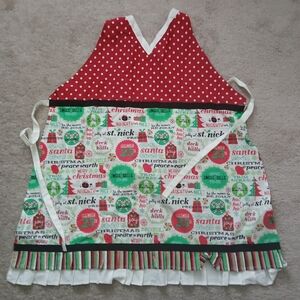 Cotton Christmas V-Neck Apron